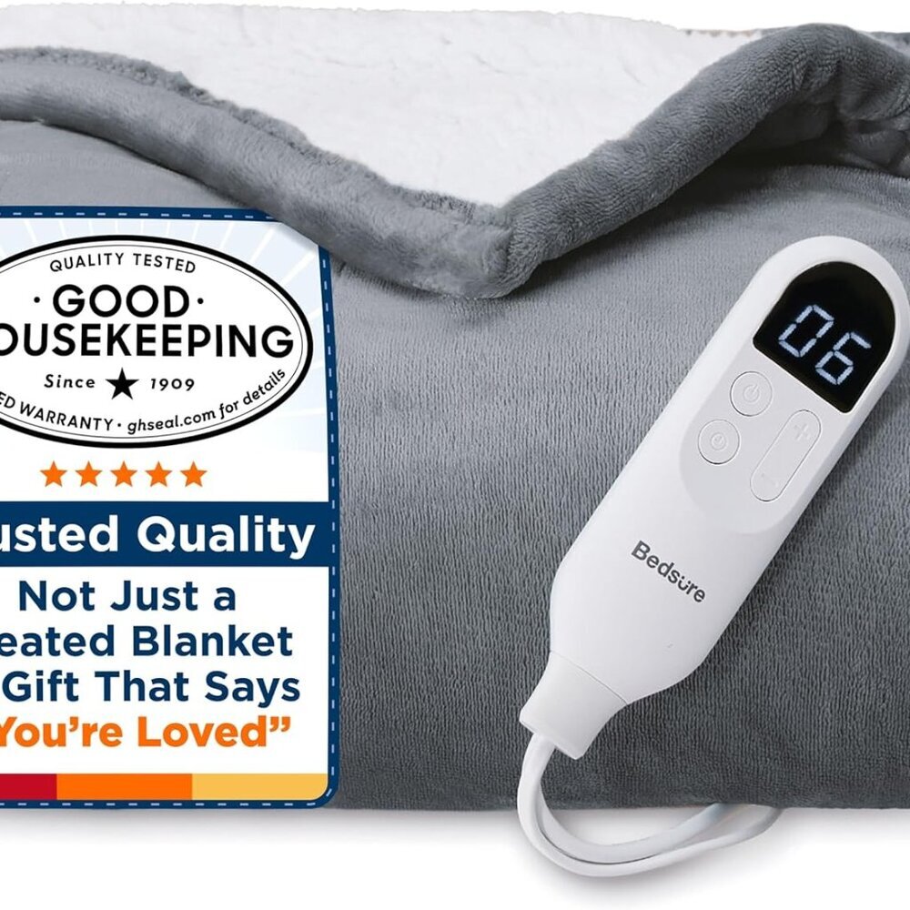 Heated Blanket Throw Blanket - Fast Heating Electric Blanket, Soft Flannel Heate